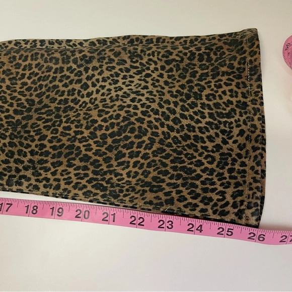 NWT Frame Le Crop Mini Boot Coated Jeans Womens 24 Leopard Tan Black - Picture 12 of 12